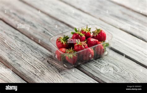 Strawberries In A Container Stock Photo Alamy