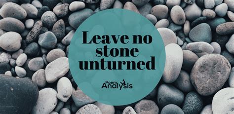 leave no stone unturned poem analysis