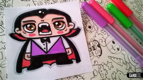 Halloween Drawings How To Draw Cute Dracula By Garbi Kw