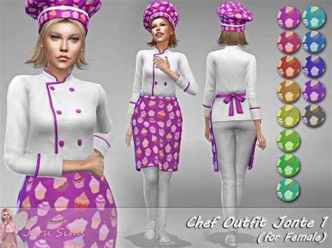 The Sims Resource Chef Outfit Jonte 1 For Female Dine Out Needed