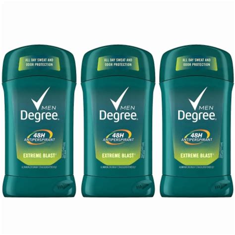 Degree Men Anti Perspirant Deodorant Solid Extreme Blast 27oz 3 Pack