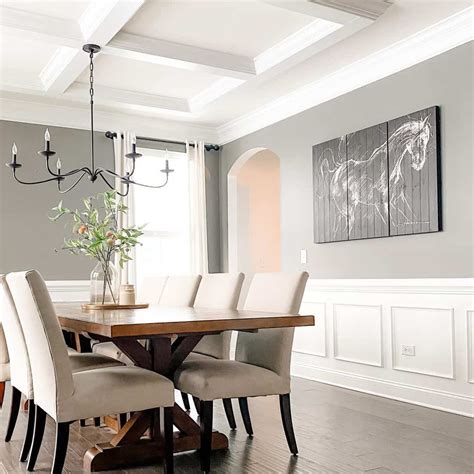 Gray Dining Room Walls With White Wainscoting Soul And Lane