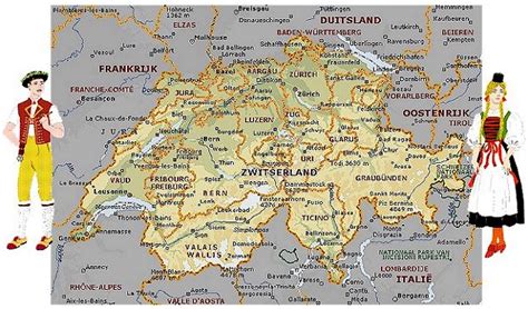 Zwitserland Kaart Europa Kaart