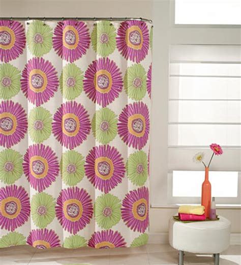 Easy Care Gerber Daisy Cottonpoly Shower Curtain Plowhearth
