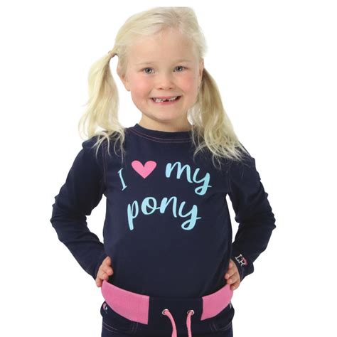 Little Rider I Love My Pony Collection Long Sleeve T Shirt Navy