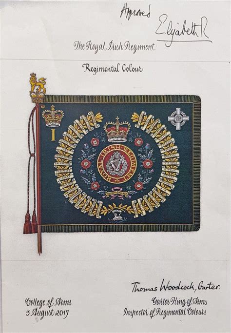 Queens And Regimental Colours Of The Royal Irish Regiment Royal