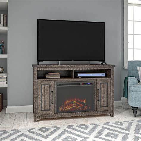 Ameriwood Home Avanta Fireplace Tv Stand For Tvs Up To 48 Rustic Oak