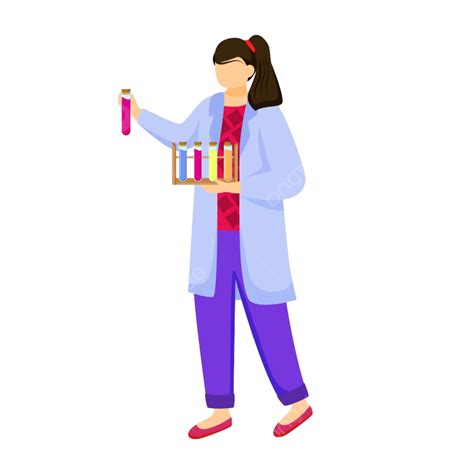 Lab Coat Vector Hd Images Science Student In Lab Coat Flat Vector