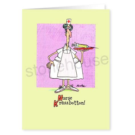 Stonehouse Collection Nurse Krassbottom Funny Get Well Card