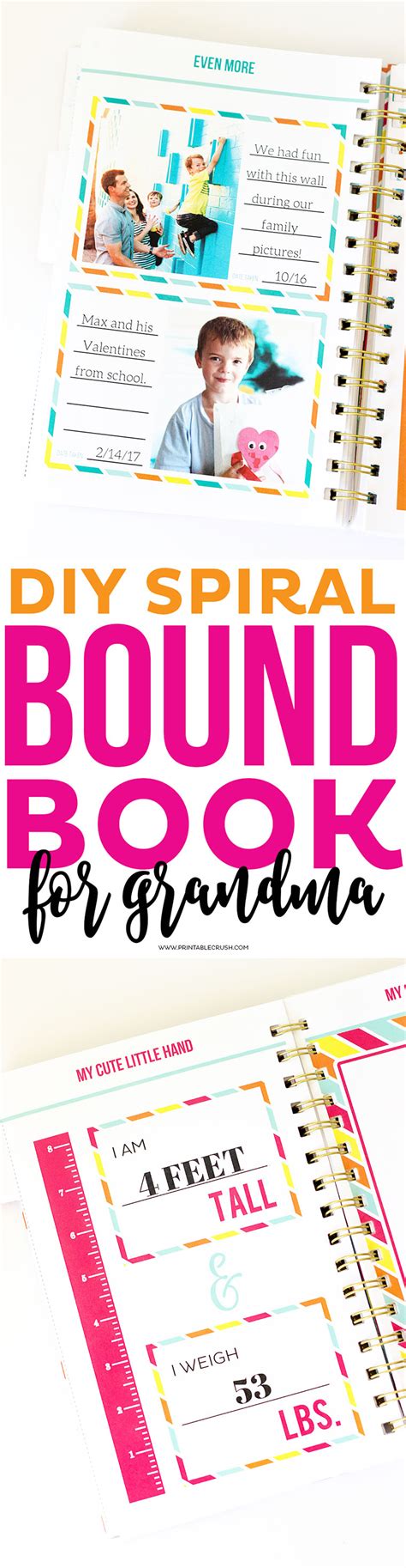 Diy Spiral Bound Book For Grandma Printable Crush
