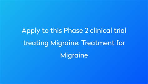 Treatment For Migraine Clinical Trial 2023 Power