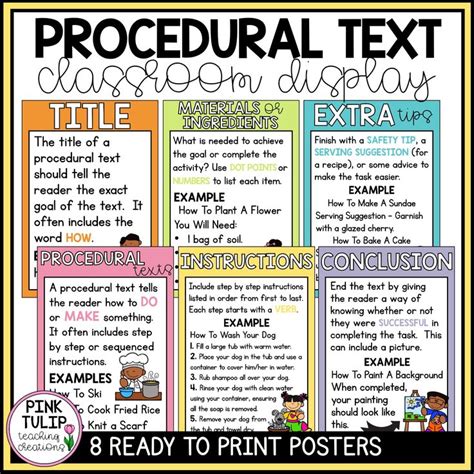 Procedural Text Posters Classroom Decor Procedural Text Third