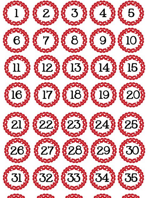 Small Circle Polka Dot Numbers Red 1 40 Free Download As Pdf File