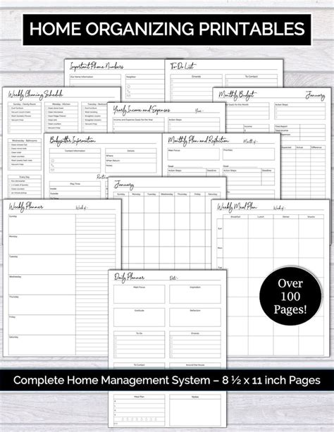 Home Management Binder Household Binder Printable Planner Etsy