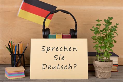 Paper With Text Sprechen Sie Deutsch Flag Of The Germany Stock Photo