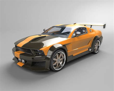 720p Free Download Mustang Yellow Black Line Tuned Car Fast Hd