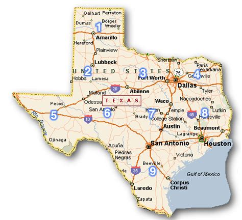 Texas County Map City County Map Regional City