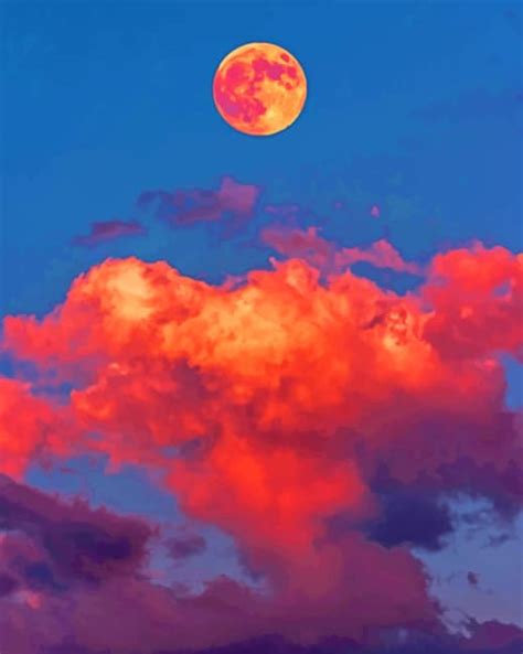 Aesthetic Moon With Clouds New Paint By Numbers Numeral Paint Kit