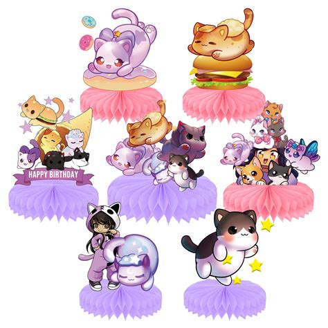 Buy Aphmau Cat Party Decorations Plushies Cat Theme Honeycomb