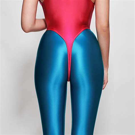 2021 New Leohex Women S T Back Sexy Spandex Swimsuit Glossy One Piece Swimwear Ebay