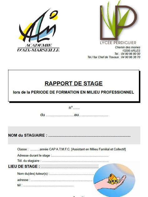 Rapport De Stage Cuisine Bac Pro