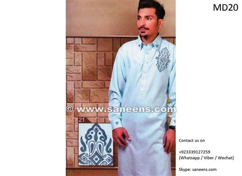 Afghani Dress For Men Traditional Pashtun Gents Suit In Light Blue
