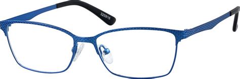zenni womens rectangle prescription eyeglasses blue stainless steel 325916 in 2020 eyeglasses
