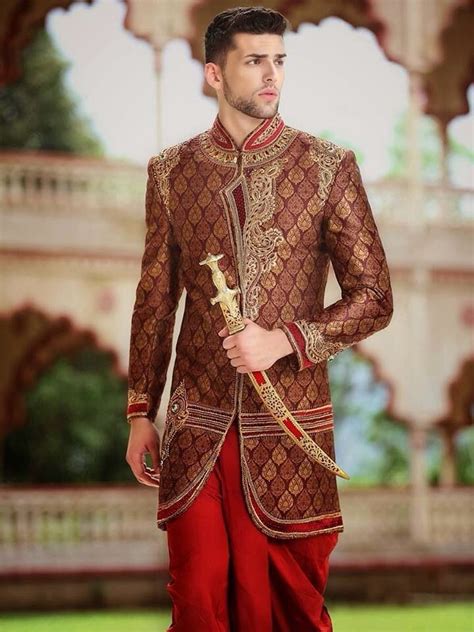 Indian Groom Wear Wedding Sherwani Men Fashion Casual Fall