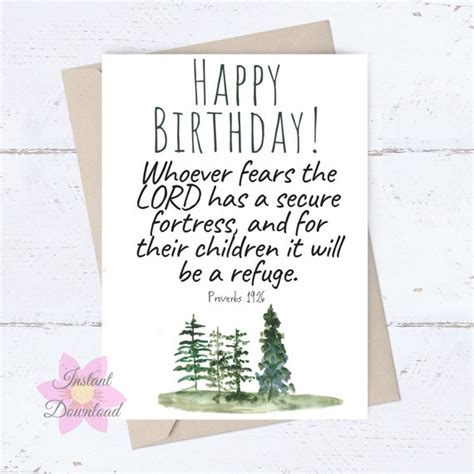 Christian Birthday Card For Him Printable Birthday Wishes For Etsy