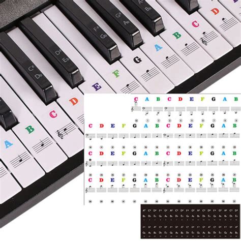 Piano Sticker Keyboard Music Note Chart Removable Decal 49 54 61or 88