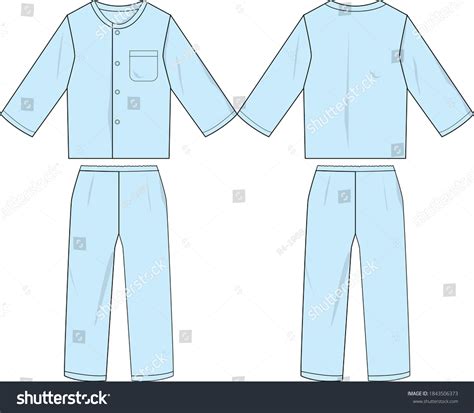 Pajamas Children Vector Pattern Template Stock Vector Royalty Free