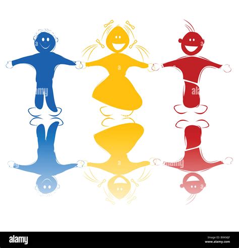 Happy Children In Colors Stock Photo Alamy
