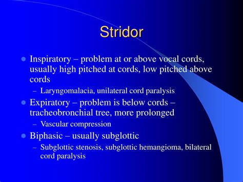Ppt Differential Diagnosis Infantile Stridor Powerpoint Presentation