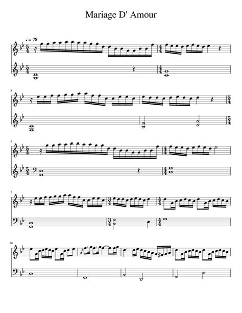 Mariage D Amour Easy Version Sheet Music For Piano Solo