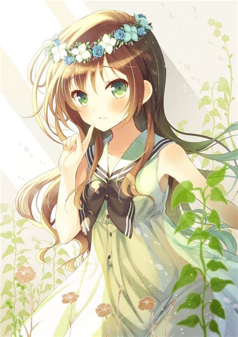 Anime Girl With Flower Wreath Manga Y Anime Japon