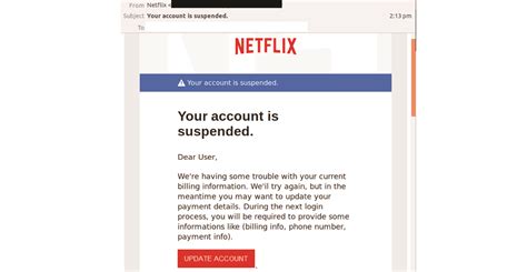 ‘account Suspended Email Spoofs Netflix Delivers Phishing Attack