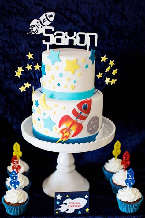 Karas Party Ideas Rocket Ship Space Themed Birthday Party