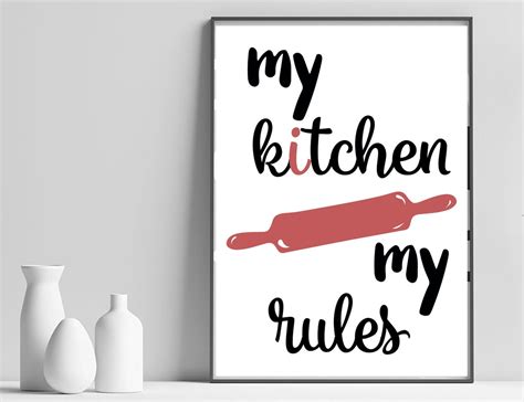 Funny Kitchen Printable Wall Art Fun Saying My Kitchen My Etsy