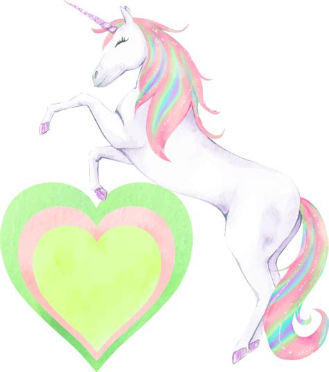 Rainbow And Love Heart Unicorn Wall Sticker