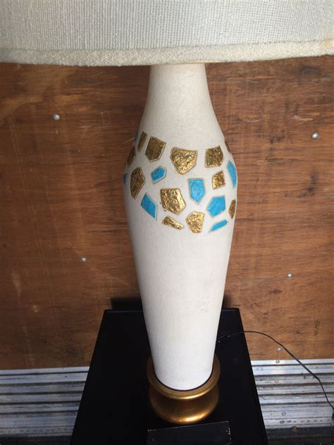 Vintage Marbro Mid Century Modern Harlequin Ceramic Table Lamp Etsy
