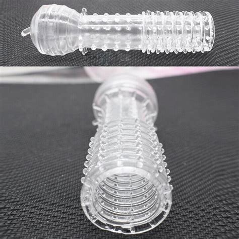 Pcs Penis Sleeve Extender Enlarger Realistic Girth Enhancer Condoms Reusable Ebay