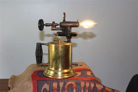 Antique Brass Blow Torch Light Etsy