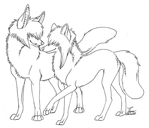 Three wolf pups lineart by firewolf anime sketches drawing b. Lineart-Scene Wolf Couple by itsmar on DeviantArt