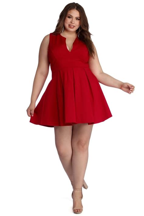 Plus Pretty And Pleated Skater Dress In 2020 Pleated Skater Dress Plus Size Skater Dress