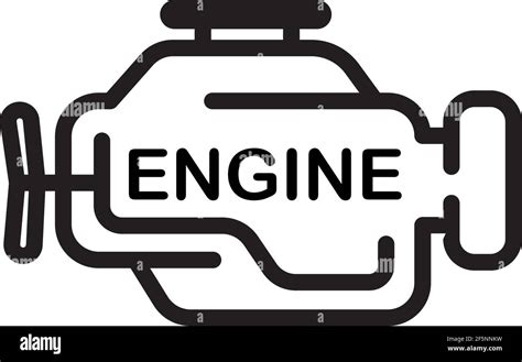 Symbol Of Internal Combustion Engine Simple Thin Line Vector Stock