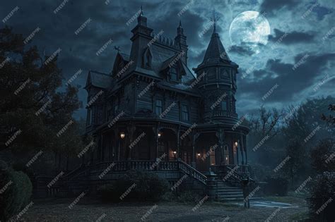 Premium Photo | A photo of a looming eerie house against the backdrop