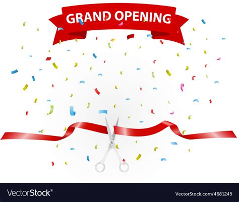 Grand Opening Background With Confetti Royalty Free Vector