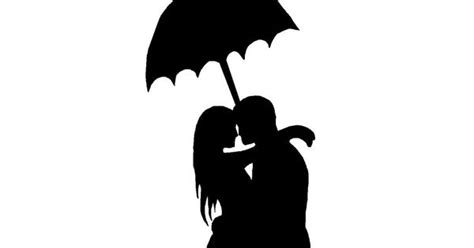 Printable Kissing Under Umbrella Silhouette Man And Woman Silhouette By Katiecroo Diy And