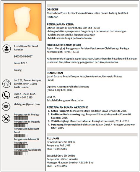 Resume bahasa malaysia percuma boleh edit ; Contoh Resume Menggunakan Microsoft Word