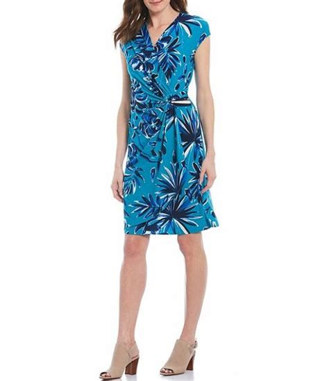 Tommy Bahama Clara Botanical Blitz Faux Wrap Dress Amalfi Sea XL For